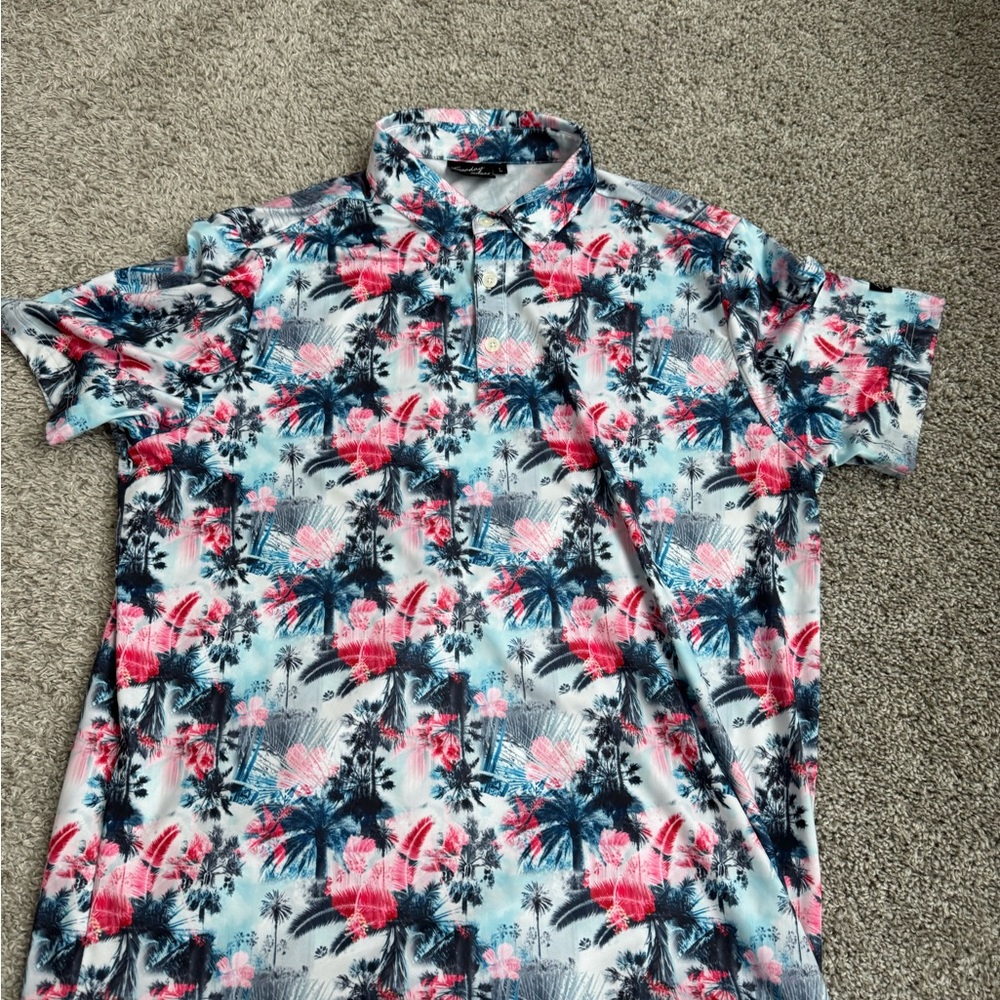 Floral Print Men's Golf Polo